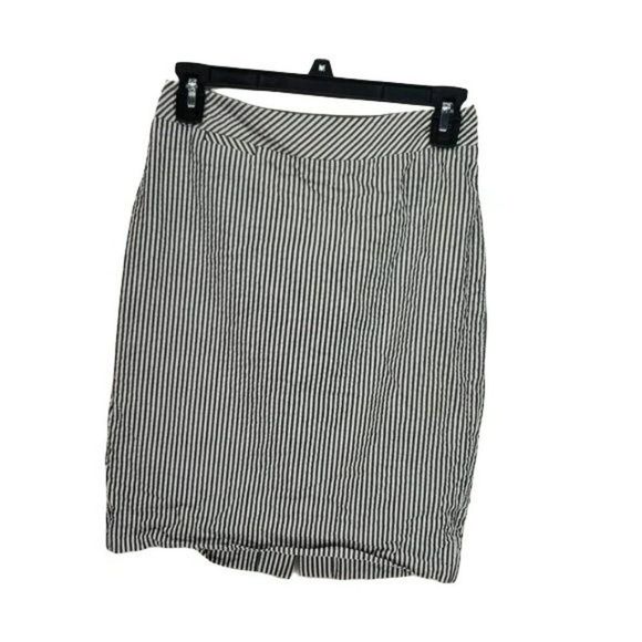 J. CREW‎ SeerSucker striped blue Pencil 00 XS Skirt - Picture 2 of 7
